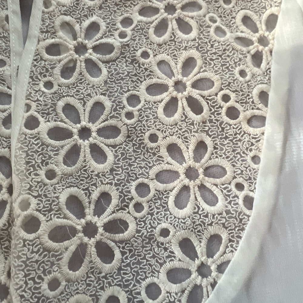 Elegant Cream Floral Lace Women's Top